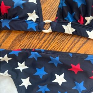 Red white and blue American star bikini